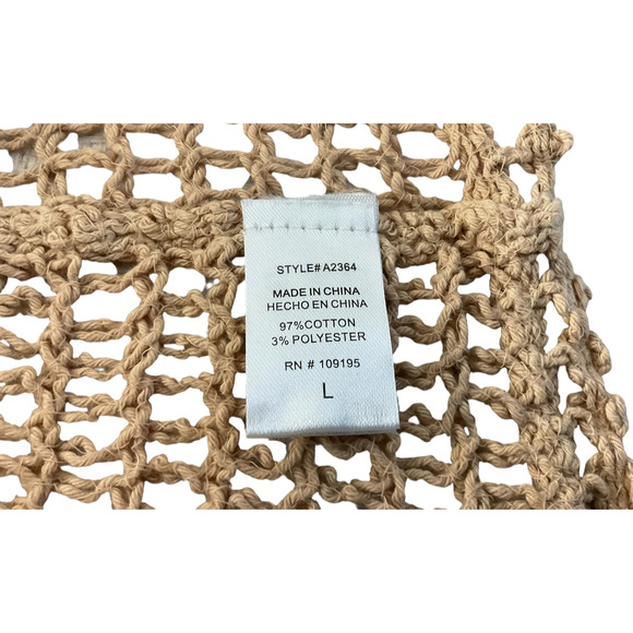 NWT Julia by LoveJ Womens Large Green Beige Crochet Vests Set Boho Sleeveless - Picture 12 of 13